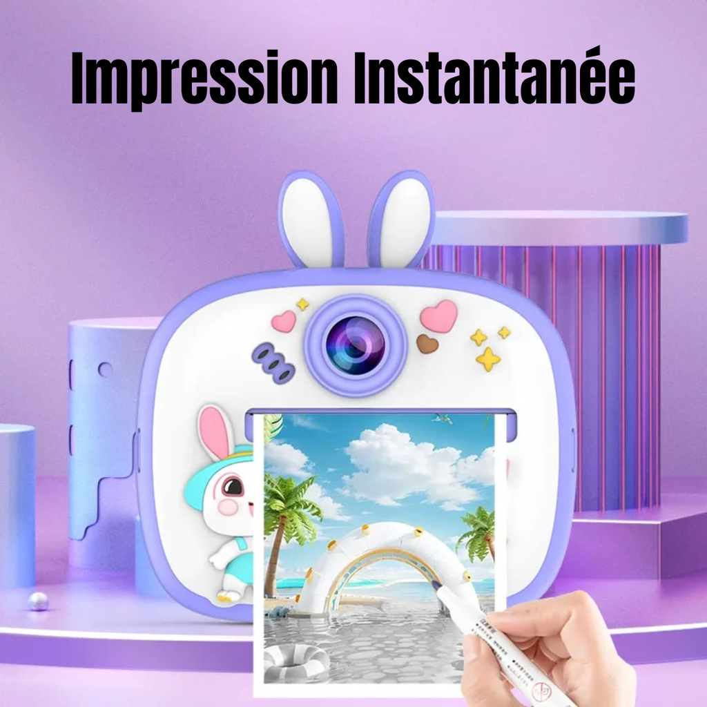 Appareil Photo Instantané Enfant, Cadeau Filles/Garçons, Appareil Photo Numérique Jouet Enfant, Cadeaux Enfant de 3 à 12 Ans,bleu,Rose 