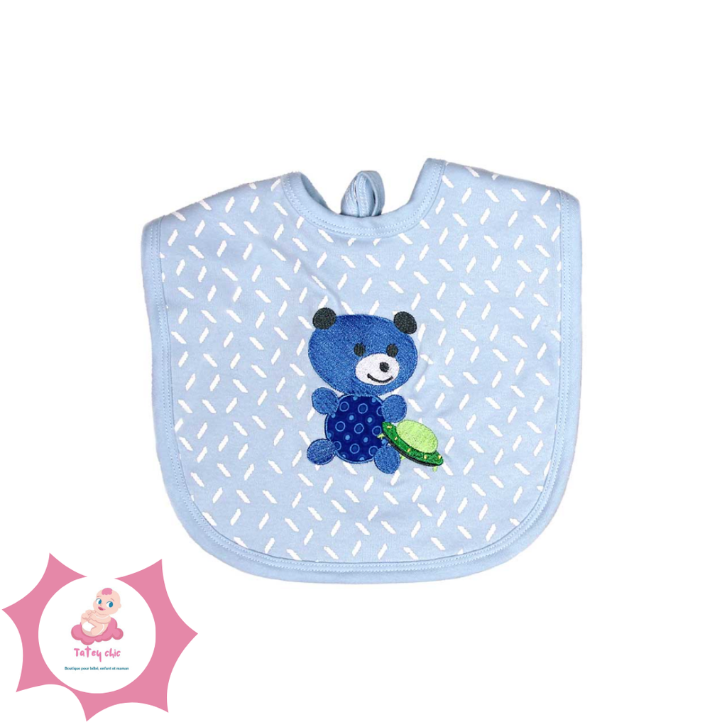 Bavoir bébé lot de 3 (Bleu)